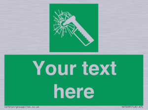 Custom sign safe condition emergency hammer